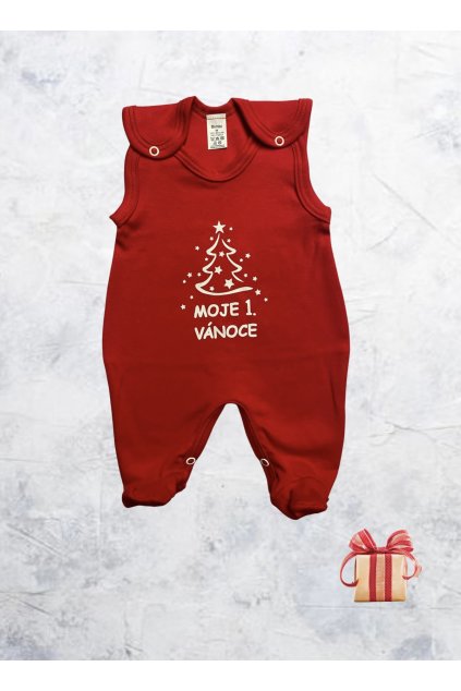 BIMBI - Vánoční dupačky MOJE 1. VÁNOCE - červené