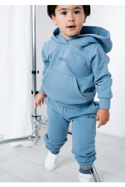 kids hoodie faded denim