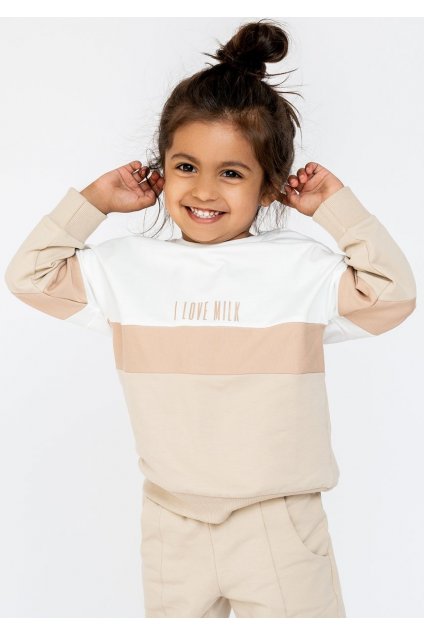 nude color block sweatshirt