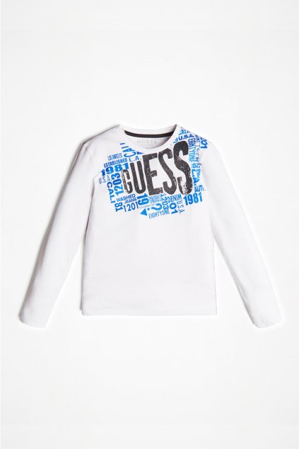 Guess - Tričko s dlouhým rukávem "STREET STYLE" (Barva Bílá, Velikost 128)