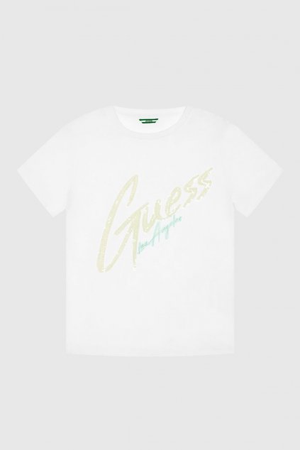 Guess - Dívčí tričko "GLITTER" (Barva Bílá, Velikost 128)