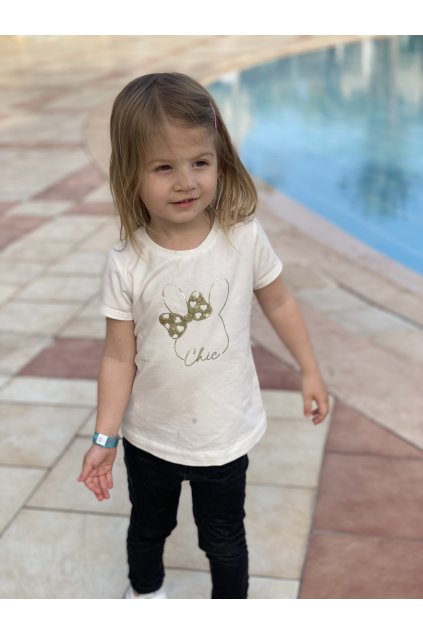Dívčí tričko s krátkým rukávem MAYORAL, krémové CHIC (Barva Krémová, Velikost 98)