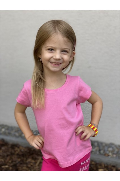 Dívčí tričko s krátkým rukávem LOSAN, růžové ESSENTIALS