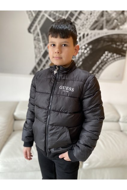 Chlapecká oboustranná zimní prošívaná bunda s vestou GUESS, černá 6v1