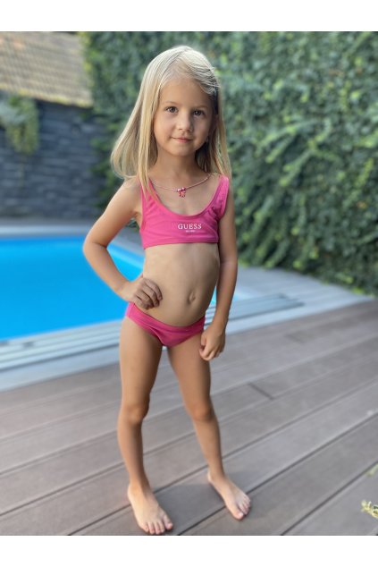 Dívčí dvoudílné plavky/bikiny GUESS růžové BEACH
