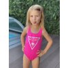 Dívčí jednodílné plavky GUESS zářivě růžové BEACH