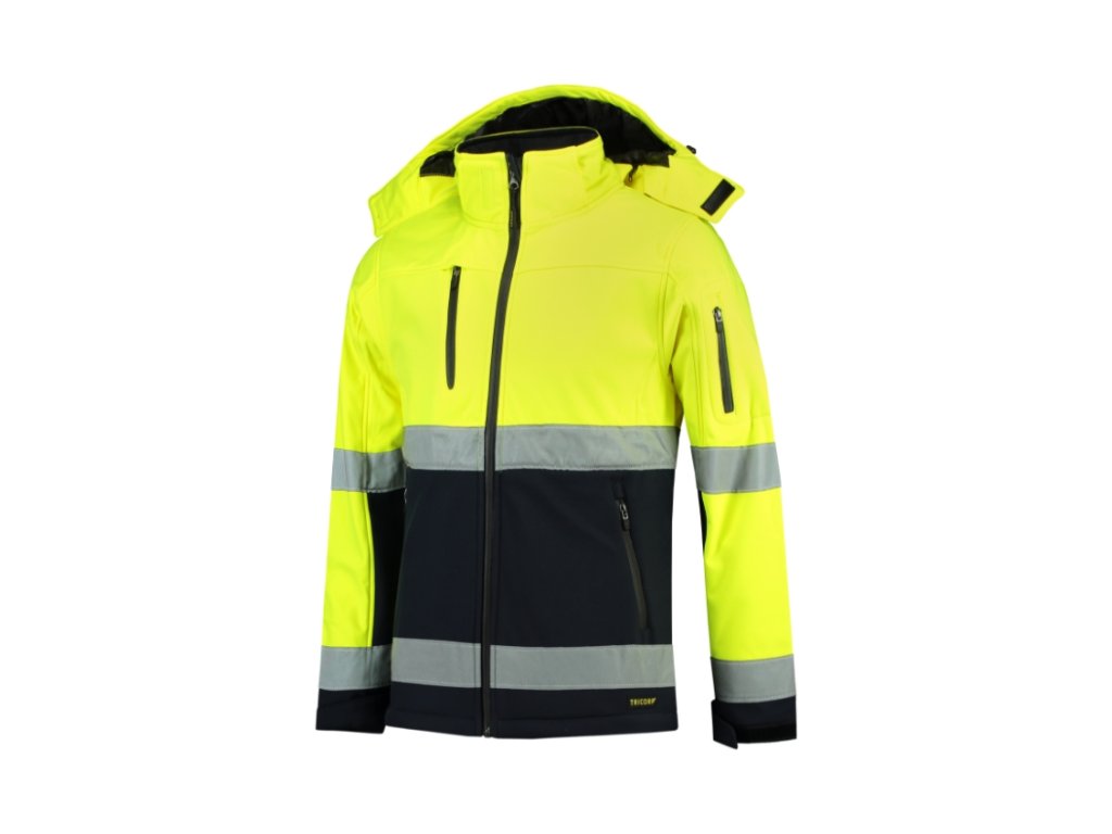 Bi-color EN ISO 20471 Softshell T52 Softshellová bunda unisex (Barva fluorescenční žlutá, Varianta M)