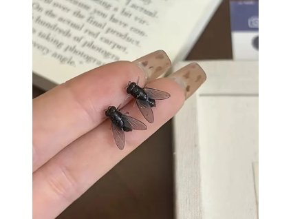 Originální 3D náušnice "Moucha" | Vtipné realistické pecky
