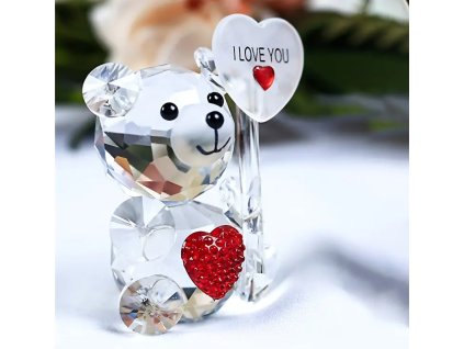 Romantický křišťálový medvídek "I LOVE YOU" 🐻❤️