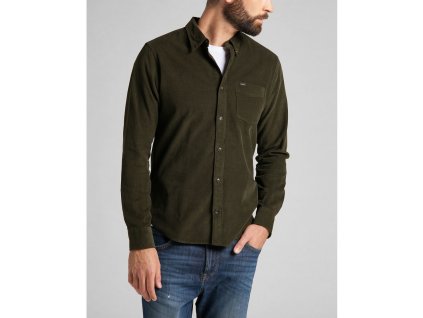 button down shirt corduroy in serpico green l880mroj