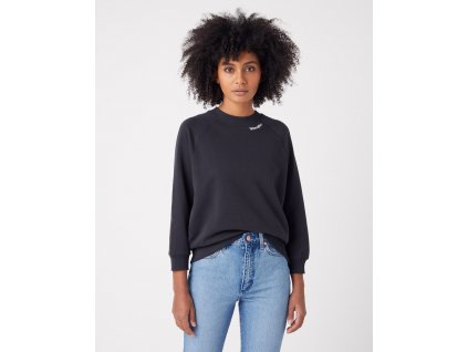 Mikina Wrangler RETRO RAGLAN SWEATSHIRT FADED BLACK