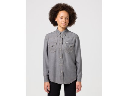 Košile Wrangler REGULAR SHIRT OYSTER GREY