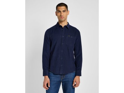 Manšestrová košile Lee LEESURE SHIRT REAL INDIGO