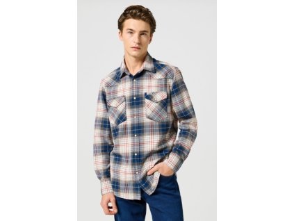 Košile Wrangler WESTERN SHIRT NAVY RED