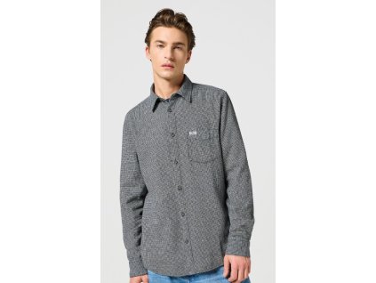 Košile Wrangler FLANNEL SHIRT GREY BLACK