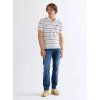 Tričko Wrangler STRIPE POLO SHIRT WORN WHITE