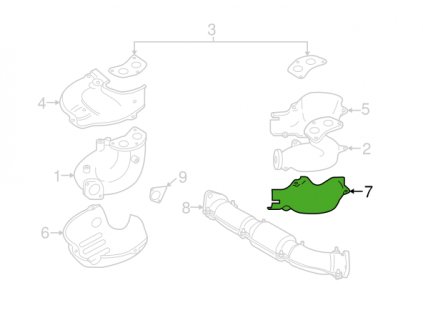Kryt - štít výfukových svodů Subaru Impreza EJ20G, EJ205, EJ207, EJ255, EJ257, EJ25 2005 - 2007, Forester turbo-S, XT 2001 - 2013, WRX STI 2014+ - 14091AA000