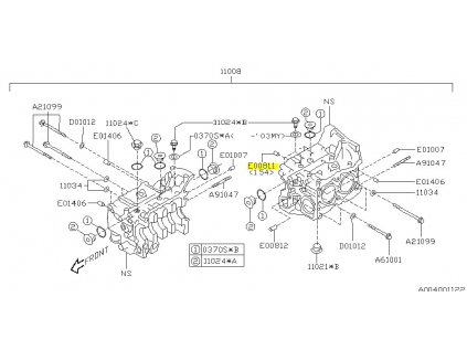 Vymezovací kolík bloku motoru - Subaru Impreza GT/WRX/STI 1993+, Forester 1998 – 2013, Legacy/Outback 2003+ - 804008110