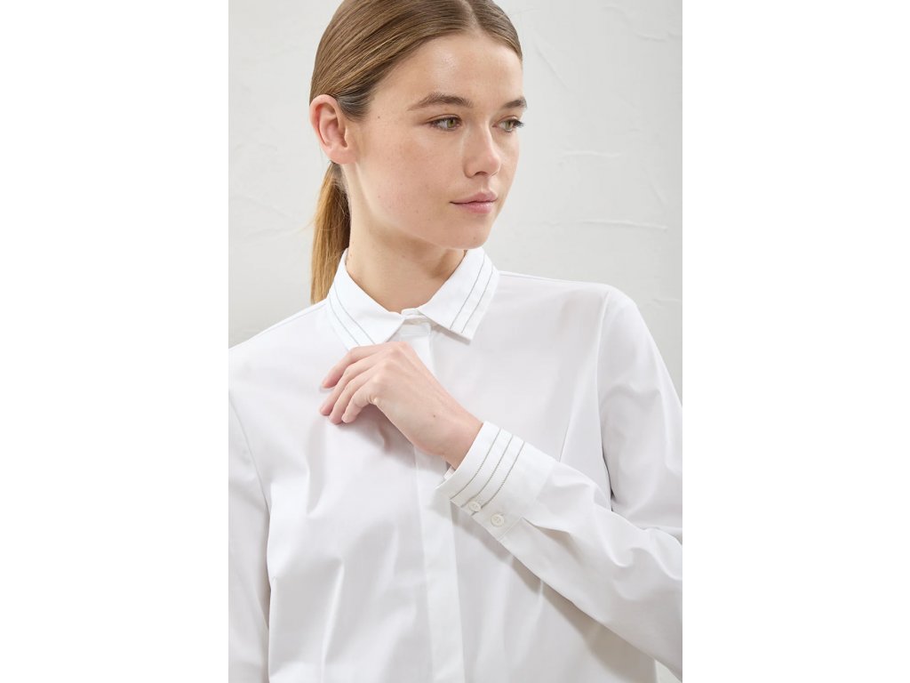 Bílá košile s ozdobným límečkem Peserico - WS Boutique