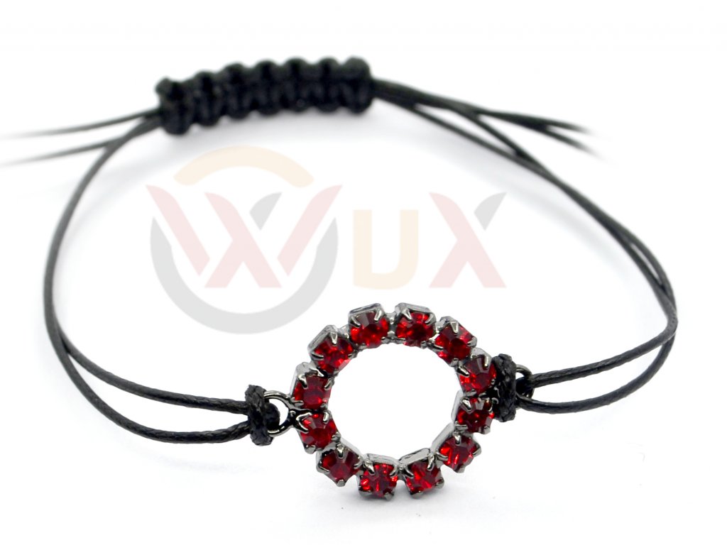 Štrasový kruh červený krystal - WUX