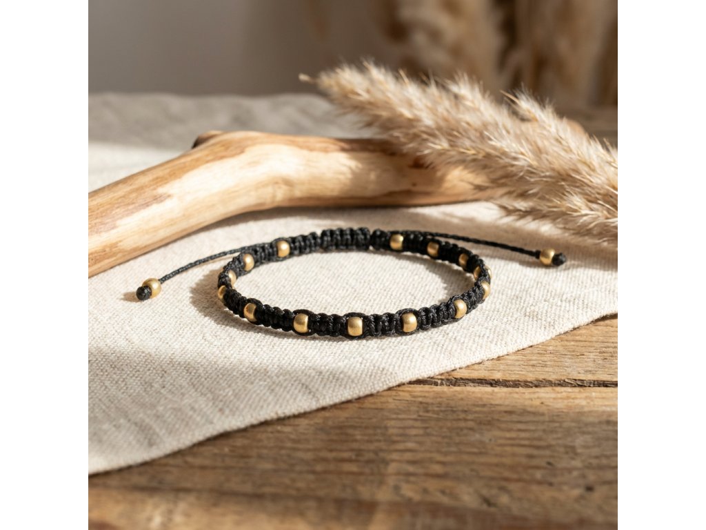 macrame jemný korálek zlatý produkt 1