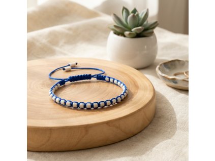 macrame jemný modrý bílí ová 1