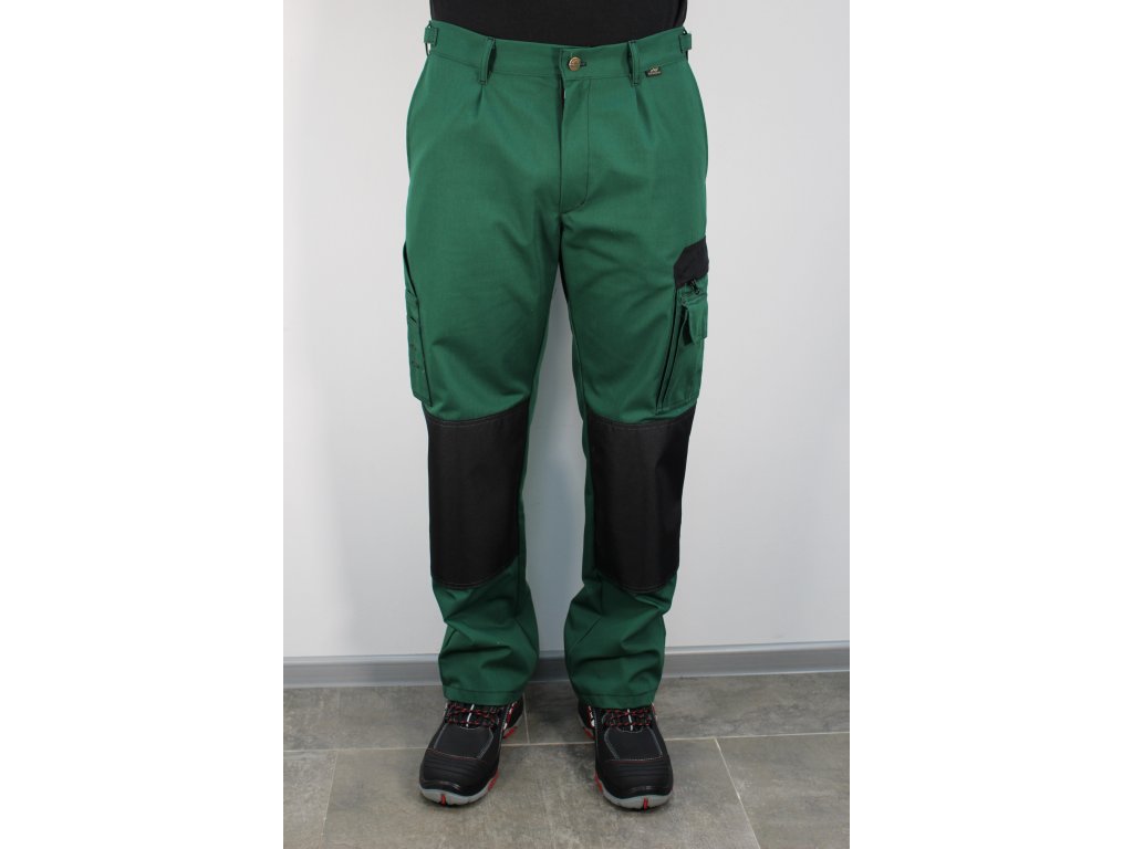 Montérkové nohavice zeleno čierne