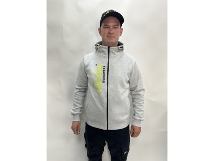 Snickers mikina sivá s kapucňou