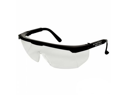Ochranné okuliare číre s čiernym rámom