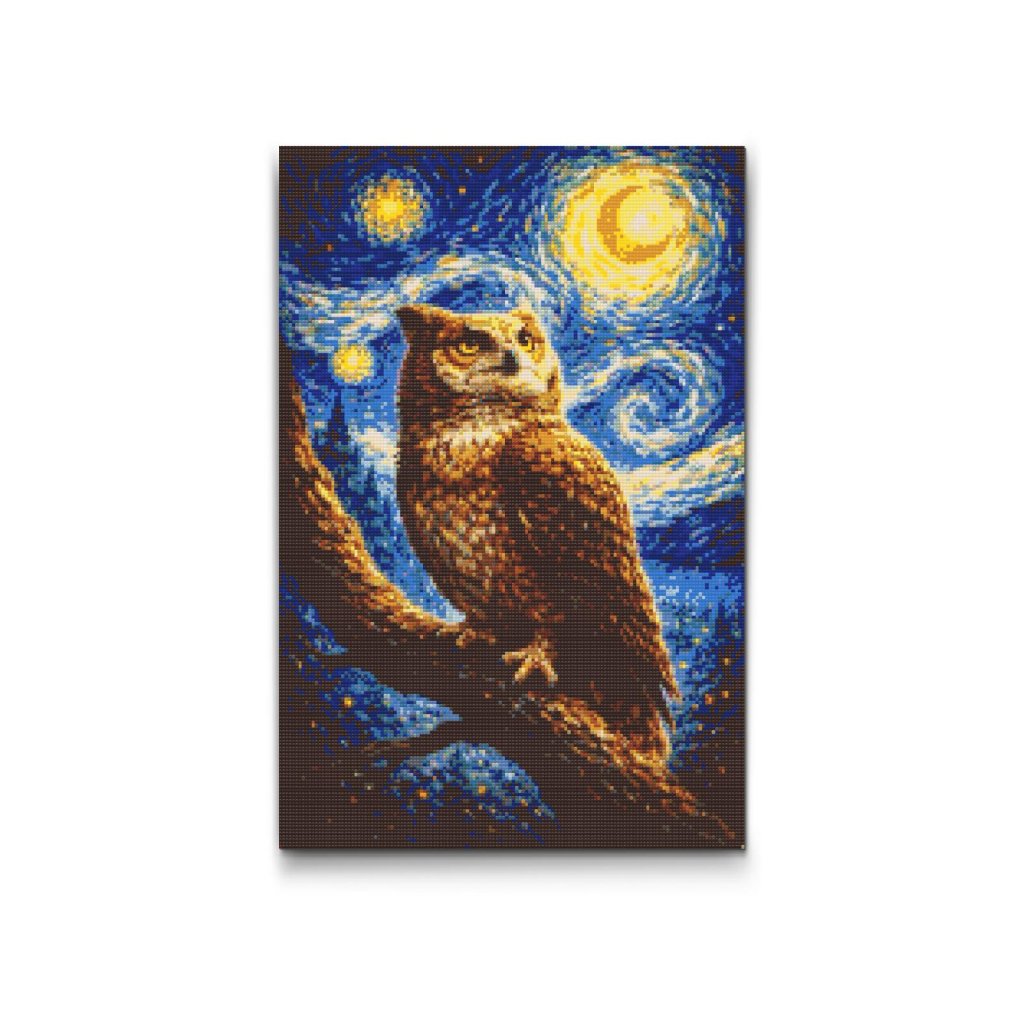 Haft_diamentowy_Vincent_Van_Gogh_-_Gwiazdzista_noc_i_sowa_M2