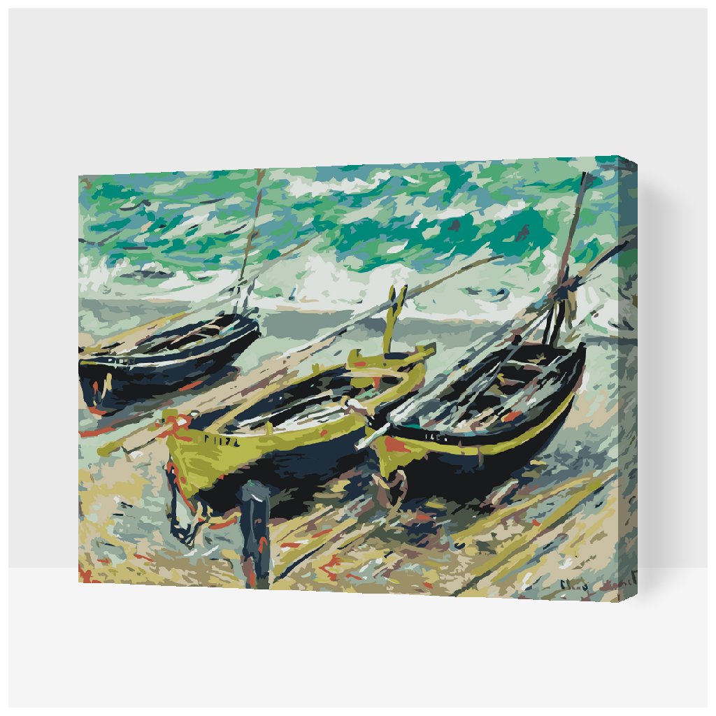 Malowanie po numerach - Claude Monet - 3 łodzie rybackie