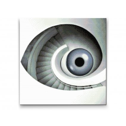 Malowanie diamentowe - Schody w kształcie oka