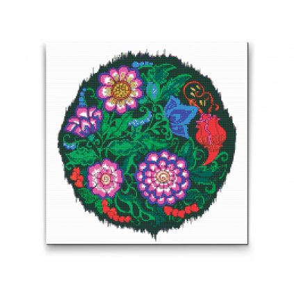 Malowanie diamentowe - Mandala z kwiatami