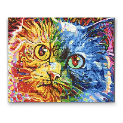 Malowanie diamentowe - Kolorowy kot 3