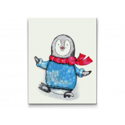 Malowanie diamentowe - Szczęśliwy pingwin