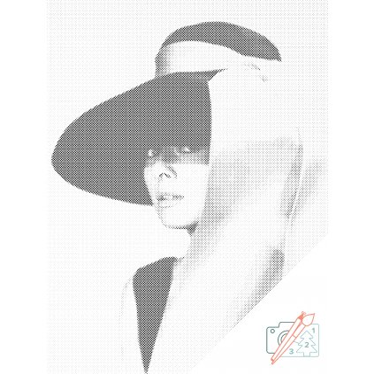 Kropkowanie - Audrey Hepburn w kapeluszu
