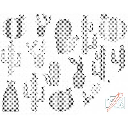Kropkowanie - Kaktusowe tło