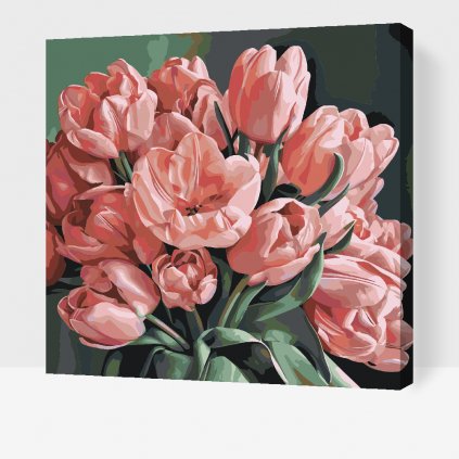 Malowanie po numerach - Romantyczny bukiet tulipanów