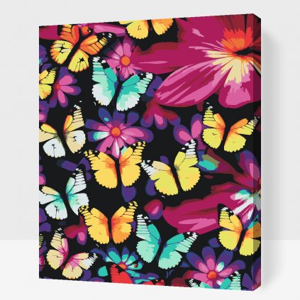 Malowanie po numerach - Kolorowe motyle
