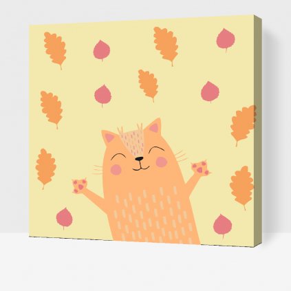 Malowanie po numerach - Jesienny kotek