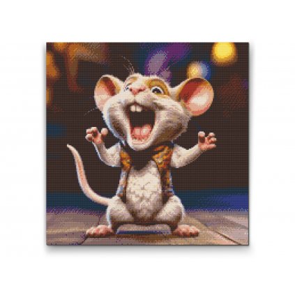 Haft diamentowy - Śpiewająca mysz