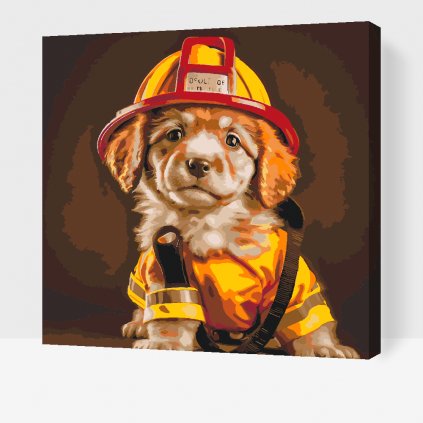 Malowanie po numerach - Pies strażacki