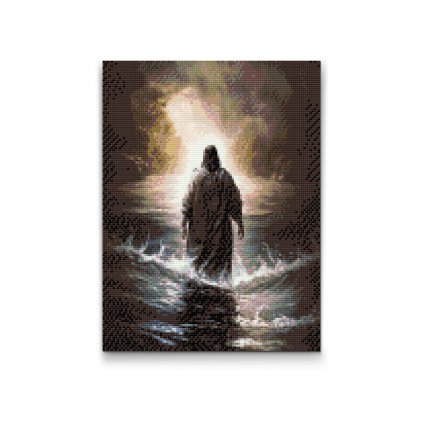Haft diamentowy - Jezus kroczący po wodzie