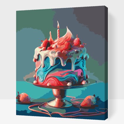 Malowanie po numerach - Tort urodzinowy