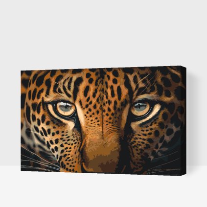 Malowanie po numerach - Lampart z bliska