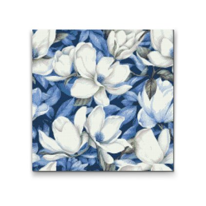 Haft diamentowy - Tło kwiatowe - magnolia