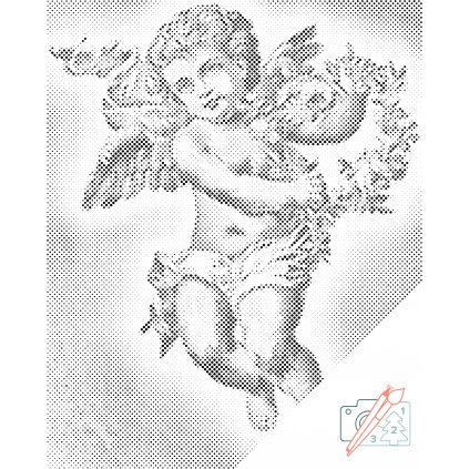 Kropkowanie - Anioł z wieńcem