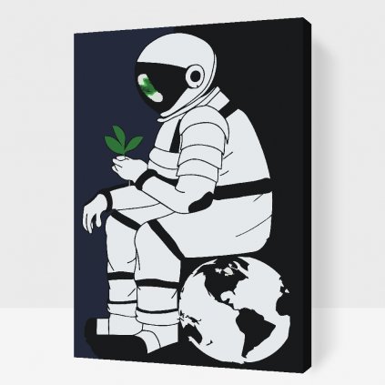 Malowanie po numerach - Astronauta z rośliną