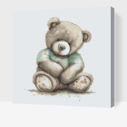 Malowanie po numerach - Miś w zielonej koszulce