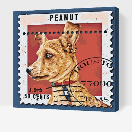Malowanie po numerach - Znaczek pocztowy psów